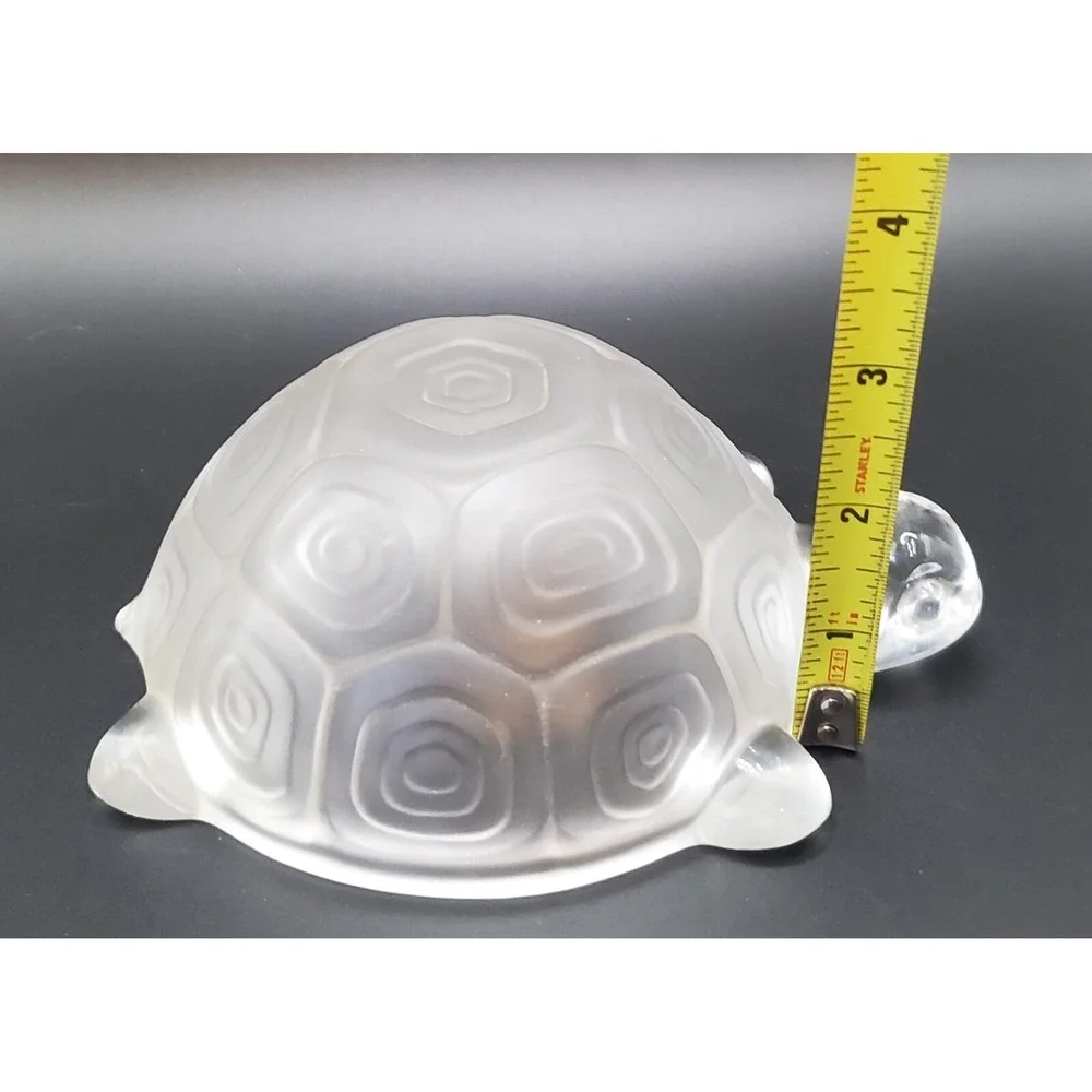 Enesco Satin Crystal Glass Turtle Figurine. Bowl Shaped.‎ Made In West Germany